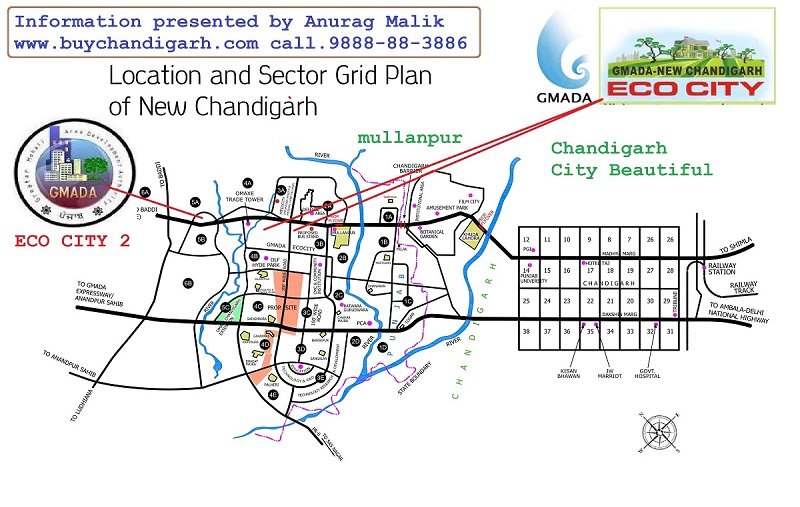 gmada eco city new chandigarh mullanpur location map