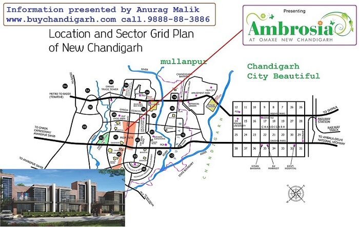 omaxe ambrosia new chandigarh mullanpur location map