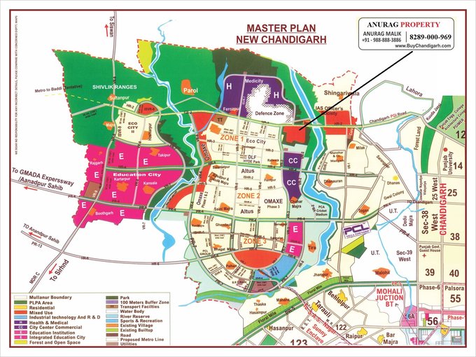 new chandigarh latest master plan with chandigarh connected